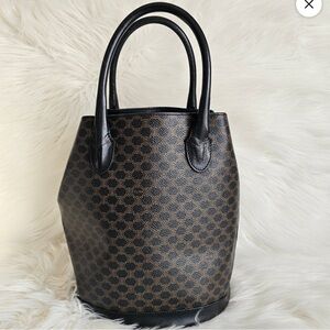 Celine Macadam Triomphe Monogram Bucket Bag Satchel Purse